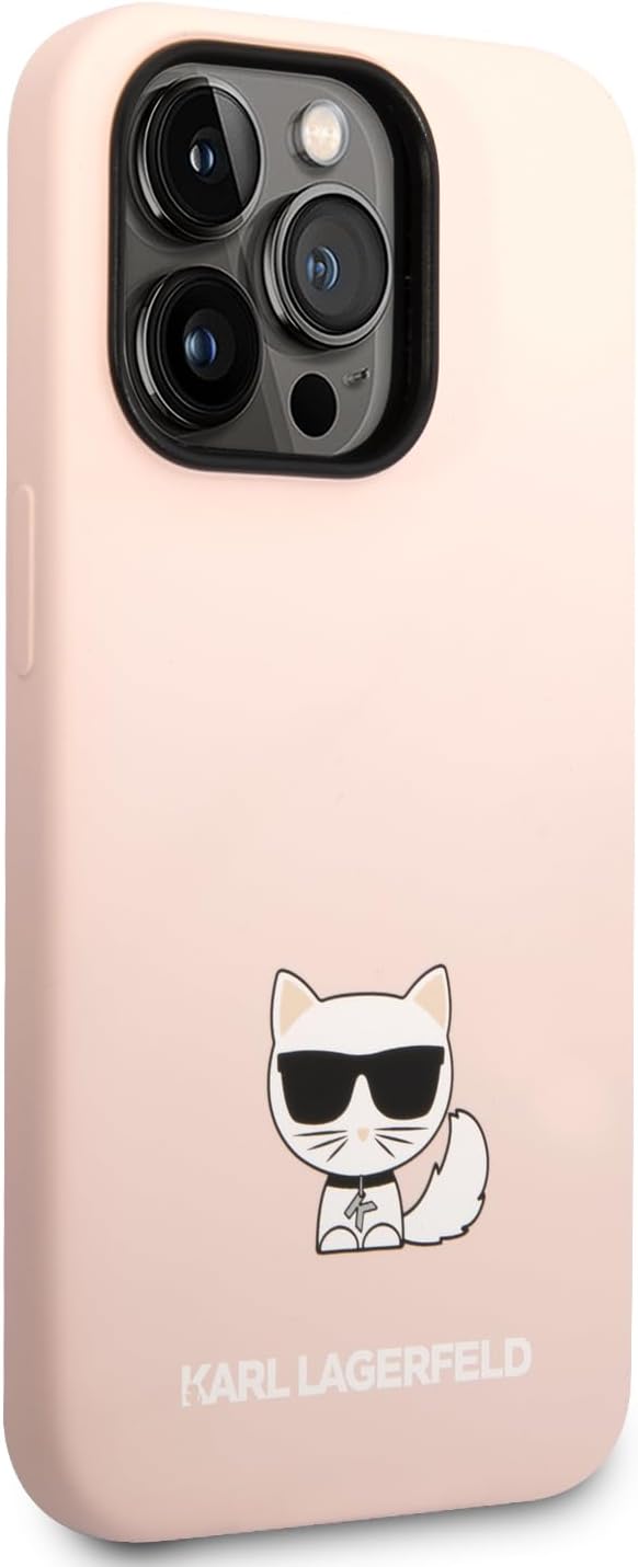 Karl Lagerfeld KLHCP14LSLCTPI Hülle für iPhone 14 Pro 6,1" hardcase Light pink Silicone Choupette Bo