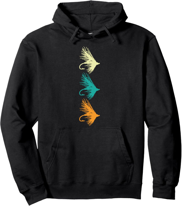 Vintage Retro Fliegenfischen locken Angler Pullover Hoodie