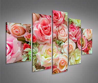 islandburner Bild Bilder auf Leinwand Rosen Pastell Deko Blumen MF XXL Poster Leinwandbild Wandbild