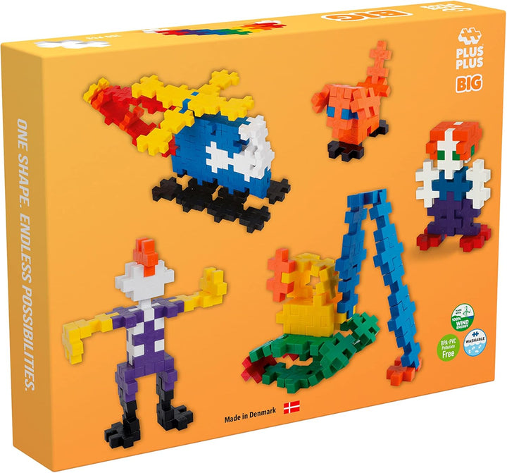 Plus-Plus 9603272 Denmark Geniales Konstruktionsspielzeug, Open Play Big Basic Mix, Bausteine-Set, 1