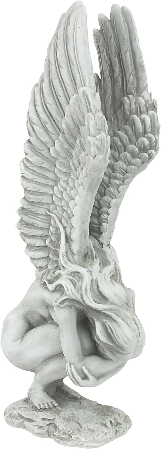 Design Toscano Der Engel der Erinnerung und Erlösung Religiöse Gartenstatue, 38 cm 16.5x10x38