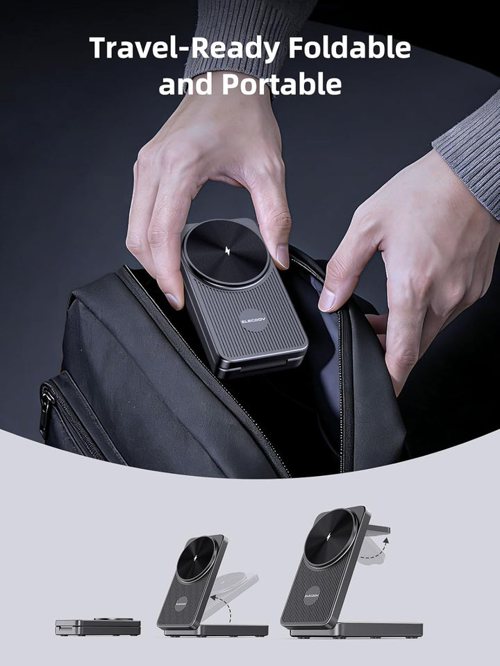 Magnetisch Induktive Ladestation für Samsung Galaxy S26 Ultra, 3 in 1 MagSafe Wireless Charger Faltb