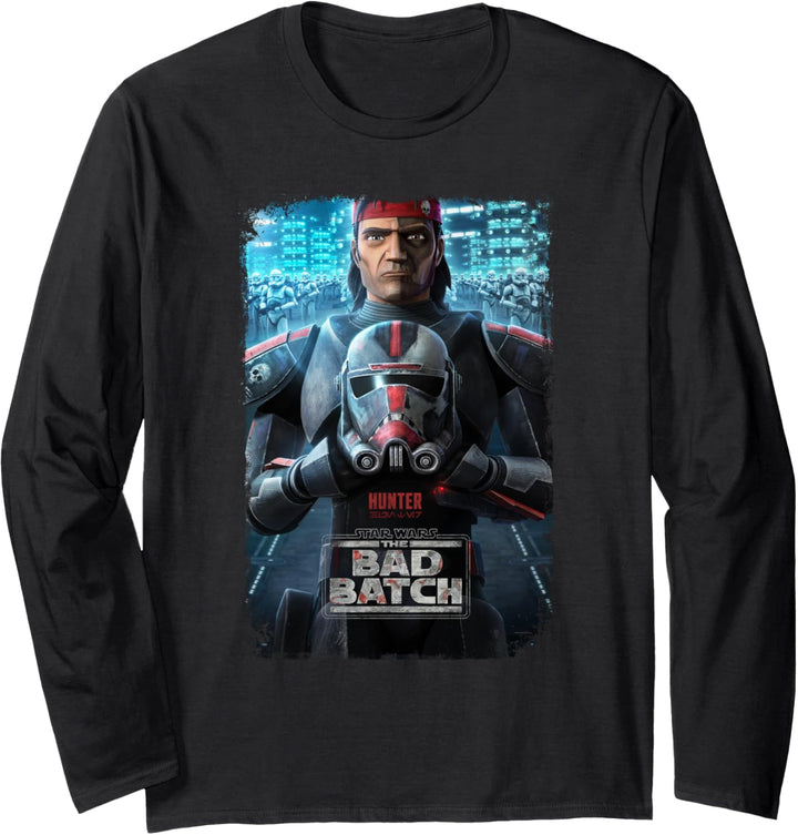 Star Wars The Bad Batch Hunter Character Poster Langarmshirt