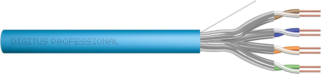 DIGITUS 100 m Cat 6A Netzwerkkabel - U-FTP (PiMF) Simplex - BauPVO Eca - LSZH Halogenfrei - 500 MHz