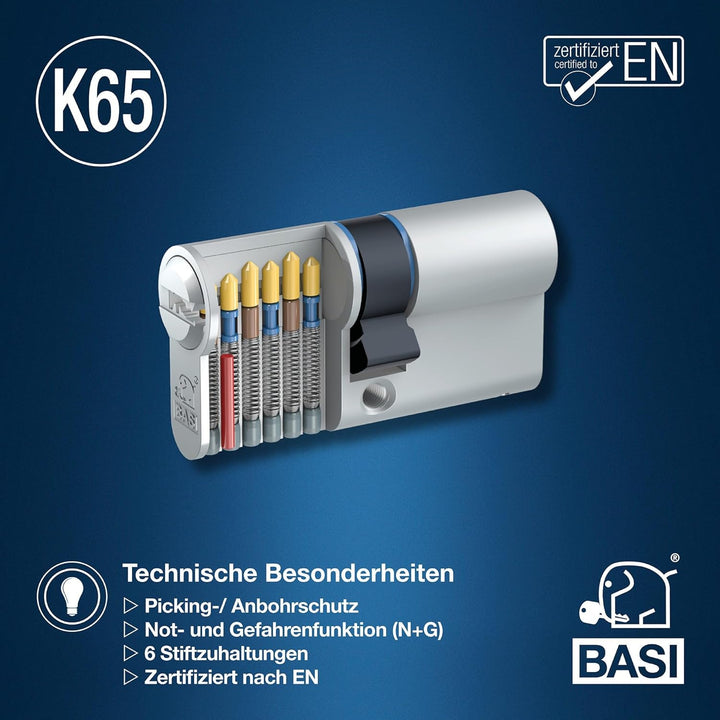 BASI | K65 Profilzylinder System | Konfigurator für Schliesszylinder | nach Wunsch frei kombinierbar