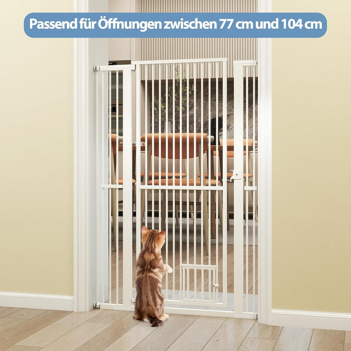 COSTWAY Türschutzgitter Hunde, Absperrgitter ganz hoch, 77-104 cm x 150 cm, Schutzgitter mit Kleiner