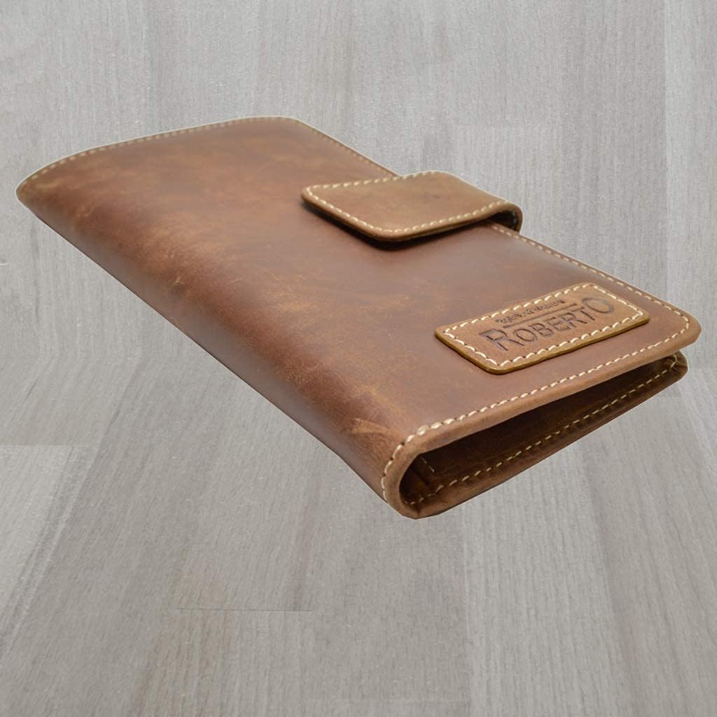 flevado Echt-Leder Herren Damen Organizer Reisebrieftasche Kredit Kartenetui Reise Travel Wallet Her