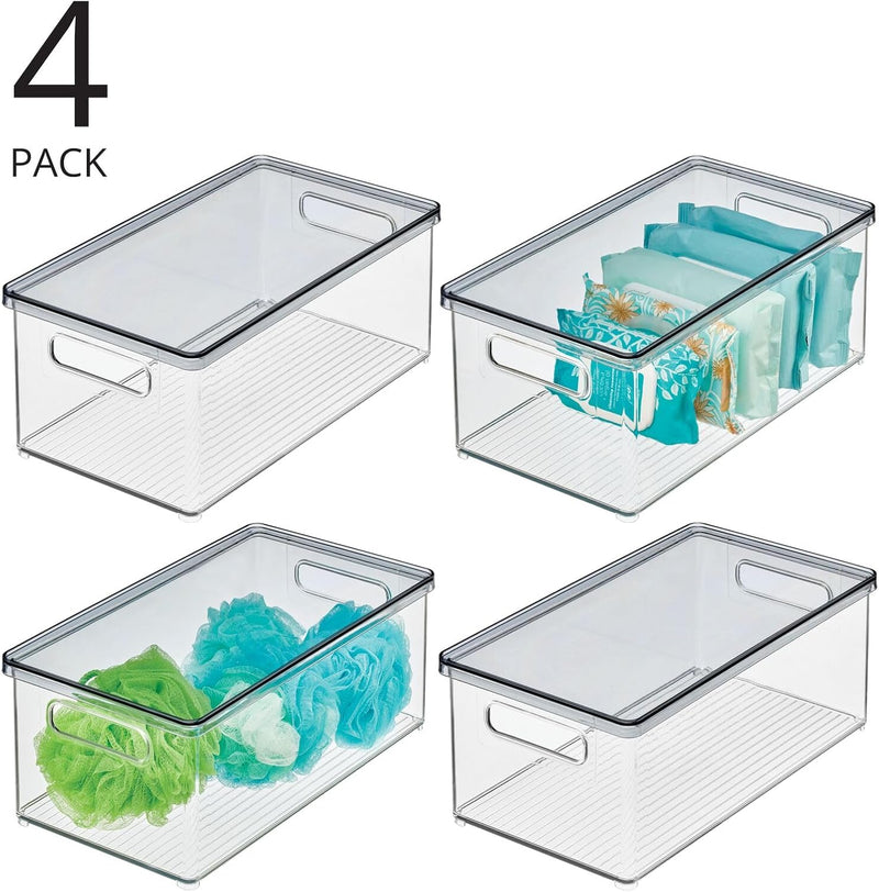 mDesign 4er-Set Kosmetik Organizer – praktische Kosmetikaufbewahrung aus Kunststoff mit abnehmbarem