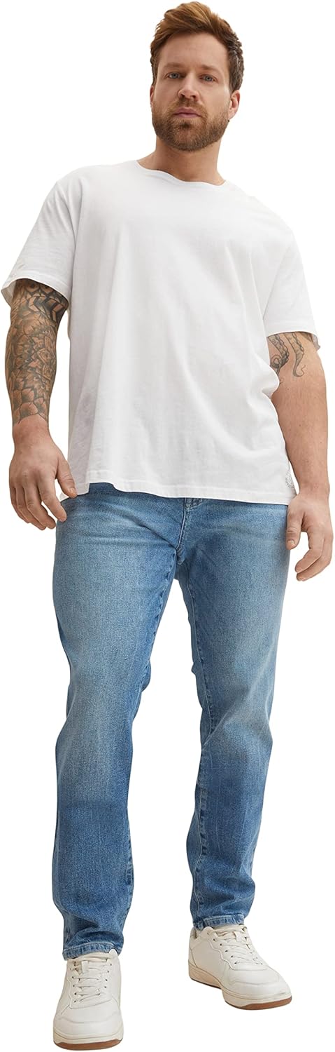 TOM TAILOR Denim Herren Piers Slim Jeans 29W / 32L 10223 - Destroyed Mid Stone Grey Denim, 29W / 32L