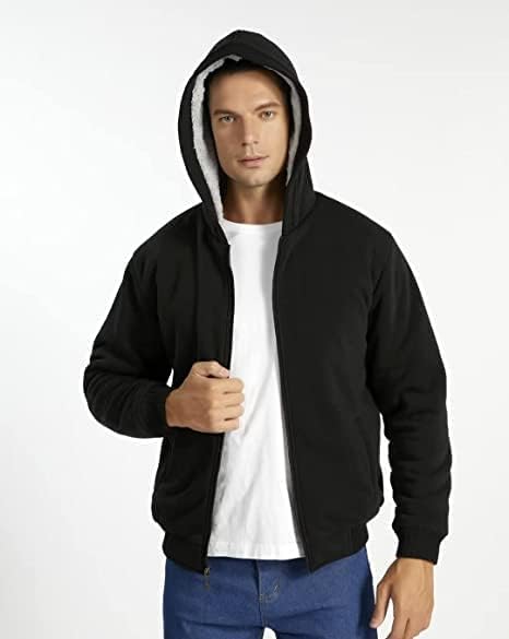 SwissWell Hoodies Herren Gefütterte Sweatjacke mit Kapuze Winter Jacke Reissverschluss Warmer Fleece