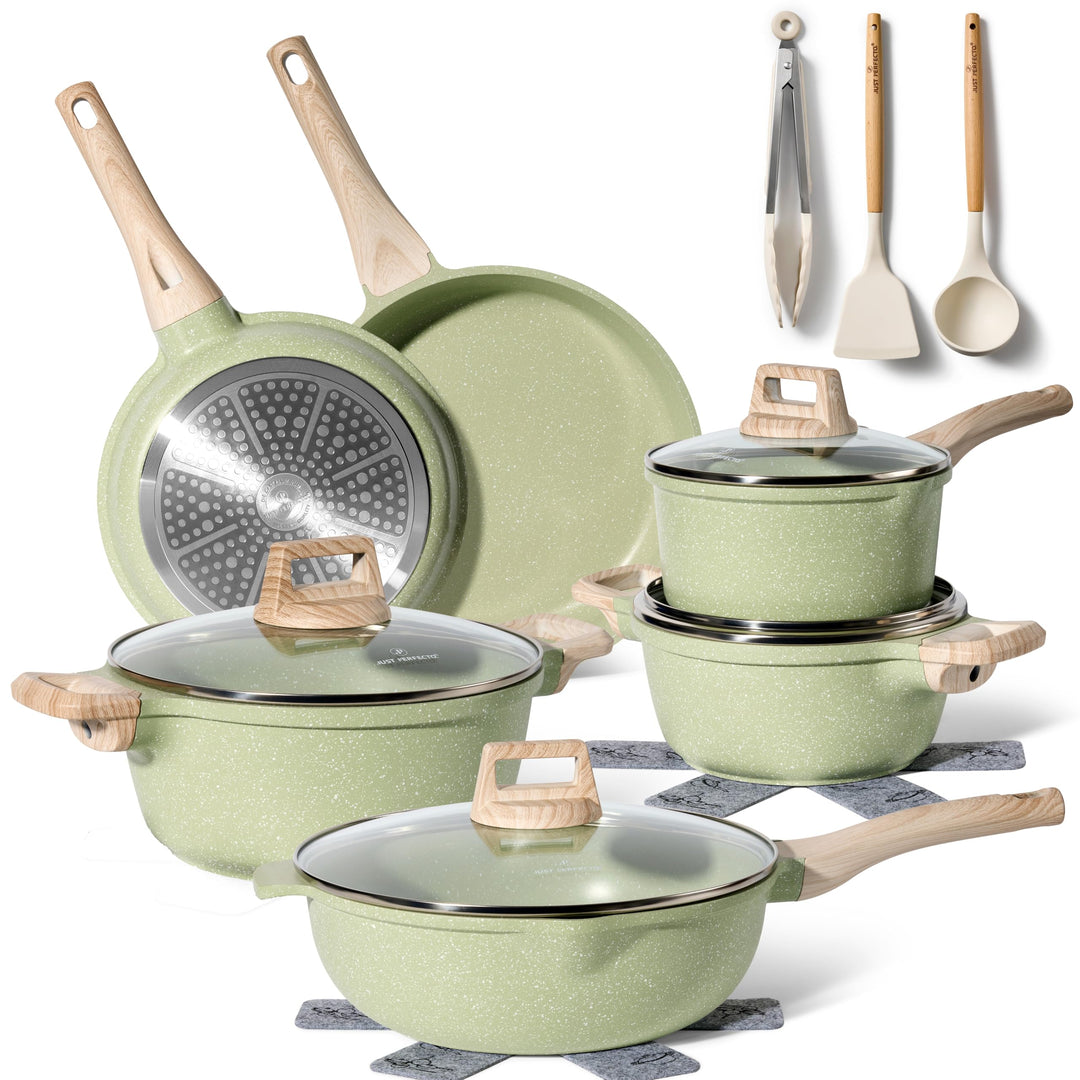 JUST PERFECTO Induktions Töpfe Set 15 pcs - Pfannenset mit deckel - Induktions Töpfe Set - töpfe & p
