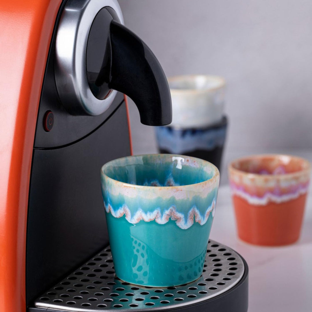Grestel - Produtos Ceramicos, S.A. Costa Nova »Grespresso« Espresso-Obere, turquoise, ø: 67 mm, 6 St