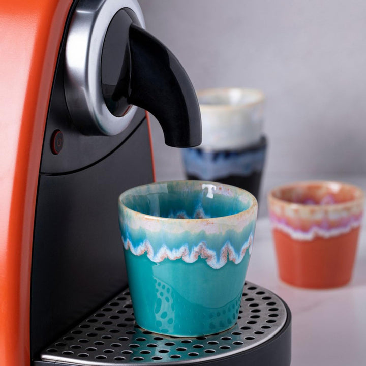 Grestel - Produtos Ceramicos, S.A. Costa Nova »Grespresso« Espresso-Obere, turquoise, ø: 67 mm, 6 St