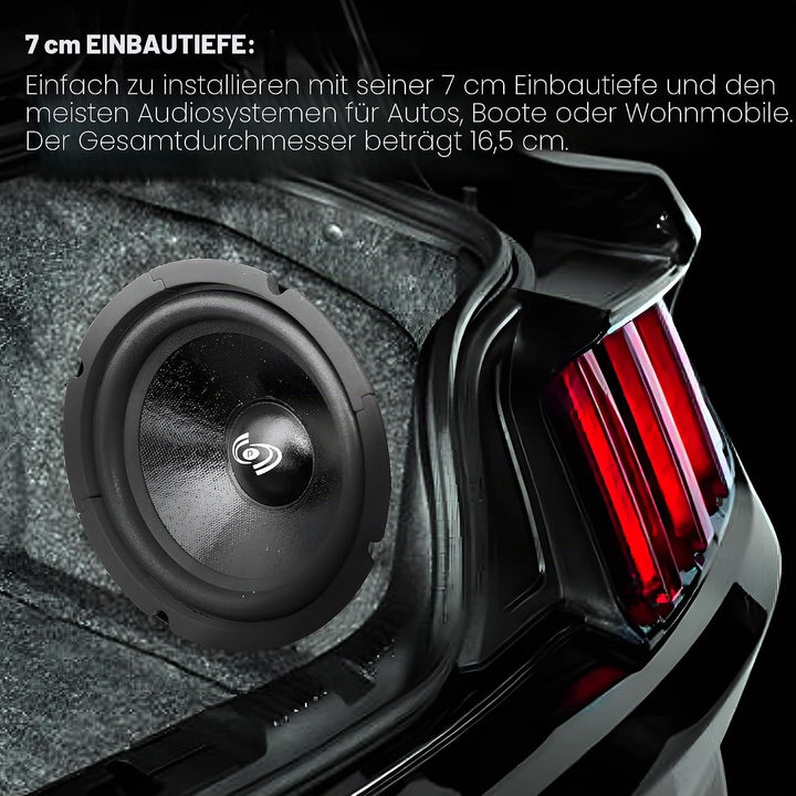 Pyle PDMR6 Auto-Audio-Lautsprecher, 16,5 cm, Mitteltöner, 300 Watt, hochleistungsfähige, versiegelte