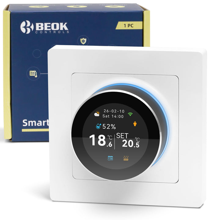 BEOK CONTROLS Fussbodenheizung Thermostat Digital, Smart WiFi Thermostate für Gaskesselheizung Raumt