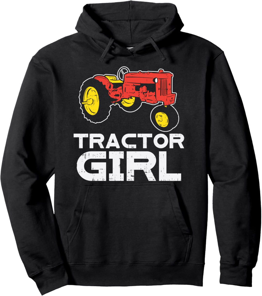 Tractor Girl Farm Truck Farming Life Country Farmer Gift Pullover Hoodie