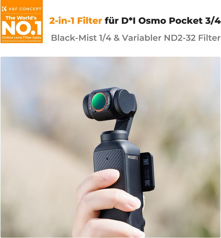 K&F Concept OSMO Pocket 3 Magnetischer ND2-ND32&Black Mist 1/4 Filter Kompatibel mit DJI OSMO Pocket
