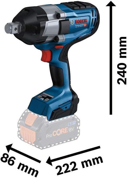 Bosch Professional 18V System BITURBO Akku Drehschlagschrauber GDS 18V-1050 H (inkl. 2x ProCORE 18V