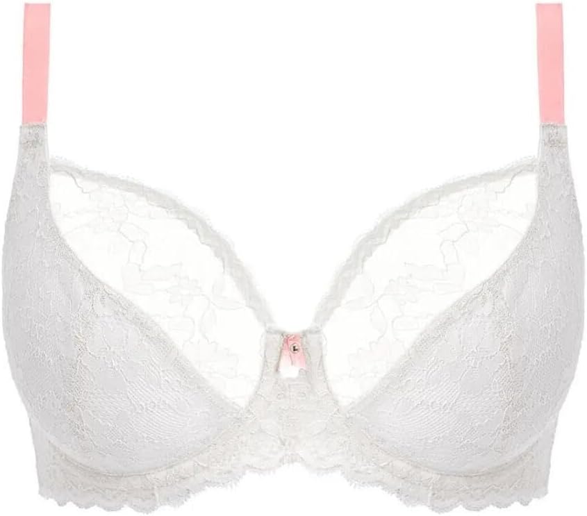 Freya Damen Offbeat Bügel Plunge-BH, Durchsichtig 80D Weiss, 80D Weiss/Opulenter Garten