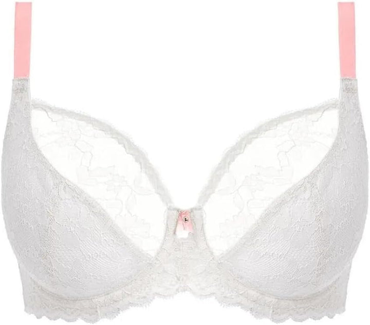 Freya Damen Offbeat Bügel Plunge-BH, Durchsichtig 80D Weiss, 80D Weiss/Opulenter Garten
