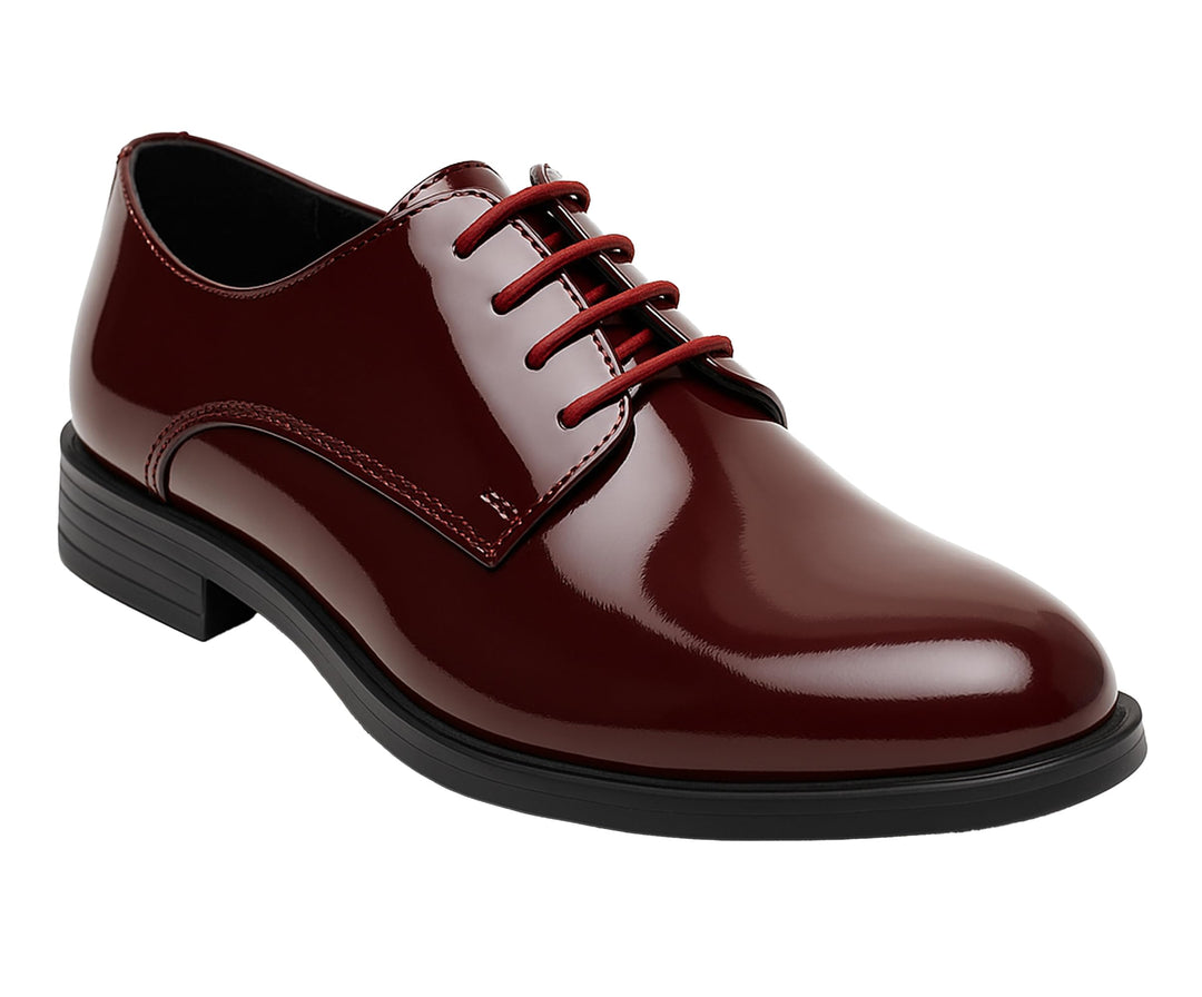 SIRRI Jungen-Derby-Schuhe aus Lackleder für formelle Kleidung zum Schnüren für Hochzeit und Abschlus