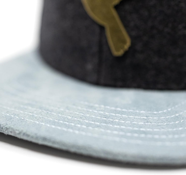 Du Hirsch Bayerisches Snapback Cap Eisvogel Gin Dunkelgrau Filz One Size