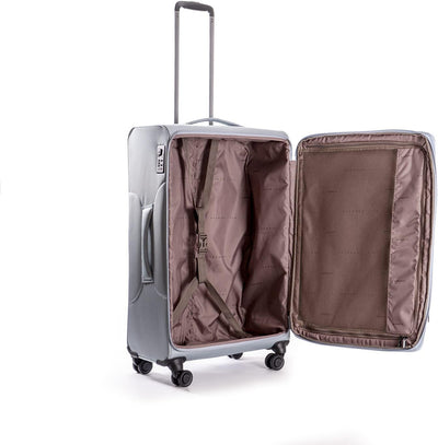 Stratic Mix Koffer Weichschale Reisekoffer Trolley Rollkoffer gross, TSA Kofferschloss, 4 Rollen, Er