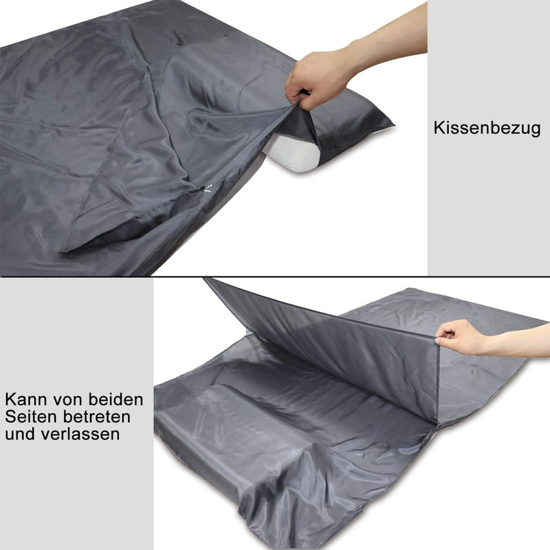 BROWINT Seidenschlafsack, Hüttenschlafsack aus 100% Naturseide, Extrabreite 220x110cm, 220x87cm, 185