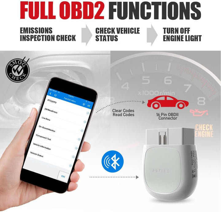Autel Bluetooth obd2 AP200,Fehlercode von alle System auslesen,Reset für Öl SAS EPB DPF BMS usw, OBD