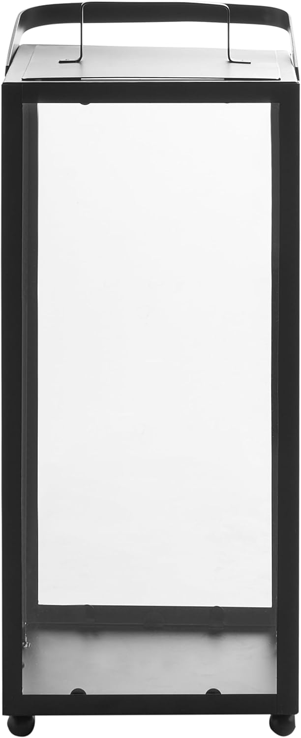 Windlichtlaterne Laterne Dekolaterne schwarz Metall Glaseinsatz H: 41 cm Lepar