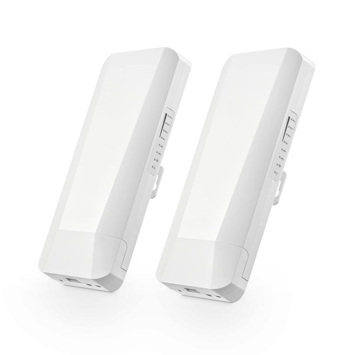 WLAN WiFi Wireless Bridge für den Aussenbereich, Punkt-zu-Punkt-WLAN-Brücke mit 2 Ethernet-Ports, 5
