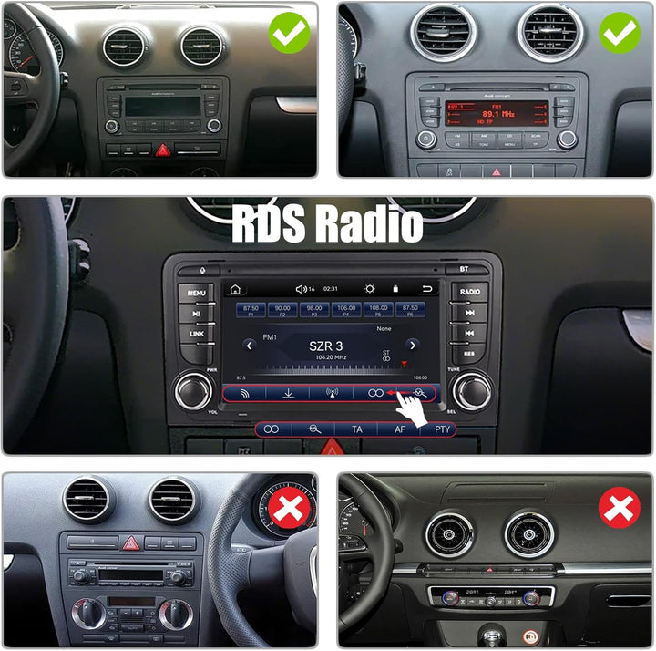 Linux Autoradio Blitzstart für Audi A3 S3 RS3 8P 2003-2012 Wireless CarPlay/Android Auto/Bluetooth/F