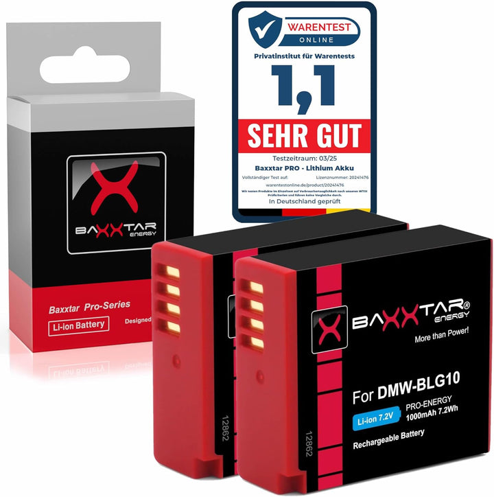 Baxxtar PRO DMW-BLG10-E DMW-BLE9-E Leica BP-DC15-E Akku-Pack (1000mAh) Kompatibel mit Panasonic Lumi