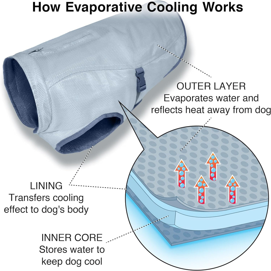 Kurgo Kühlweste für Hunde, Kühlt Nacken und Brust bei hohen Temperaturen, Reflektierendes Material,