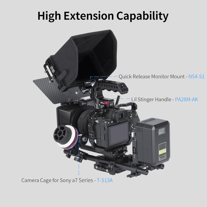 Nitze LUT5 Cage,Monitor Käfig Kit für Feelworld LUT5 5,5" mit HDMI Kabelklemme und Sonnenblende - JT
