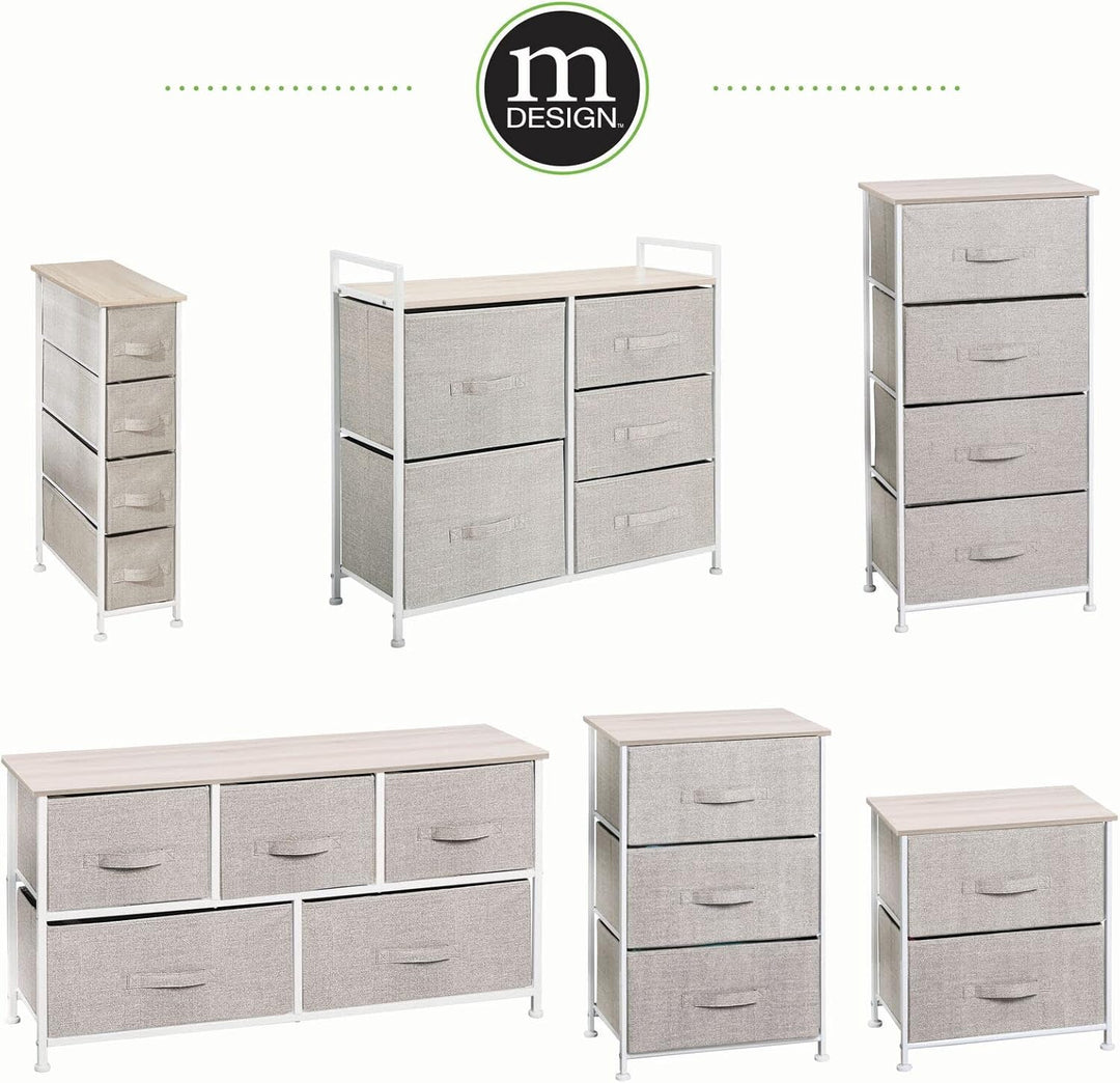 mDesign Kommode aus Stoff – praktischer Schrank Organizer mit 4 Schubladen – schmales Aufbewahrungss