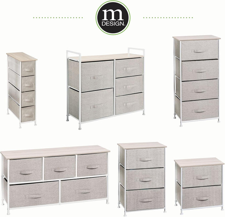 mDesign Kommode aus Stoff – praktischer Schrank Organizer mit 4 Schubladen – schmales Aufbewahrungss