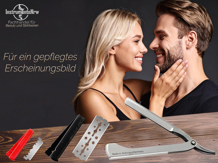 Solinger Rasiermesser Rasier-Set für Männer mit Wechselklingen Made in Germany Bartpflege Messer mit