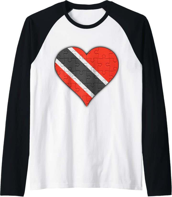 Trinidad und Tobago Trinidadian und Tobagoan Flagge Herz Raglan