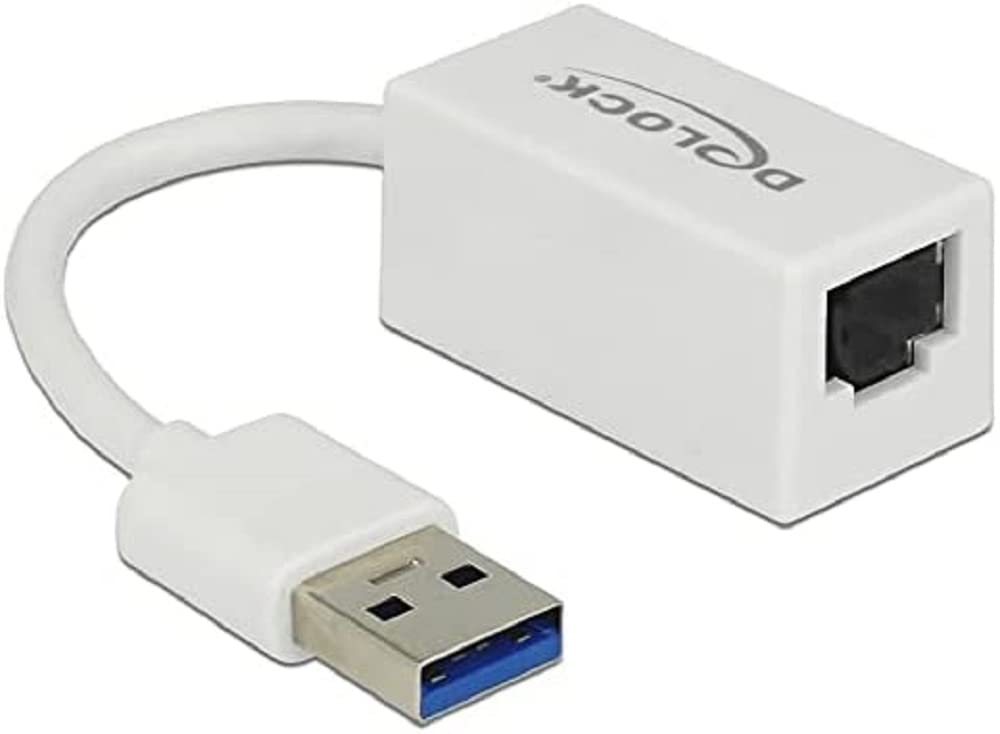 DeLock Adapter USB-A 3.1 Gen 1 (Stecker) RJ-45 Gigabit LAN, Weiss