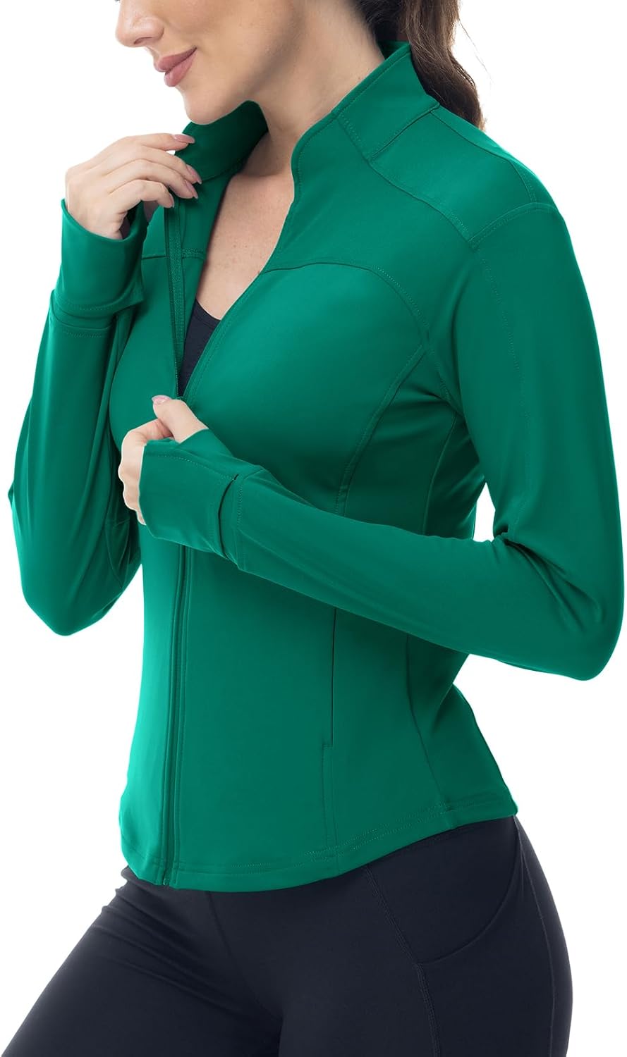 YSENTO Damen Sportjacke Laufjacke Funktionsjacke Wanderjacke Leicht Langarm Yoga Gym Sport Oberteil