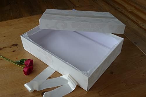 Aufbewahrungsbox für Hochzeitskleid, mittelgross, 48 x 36 x 11 cm, elfenbeinfarben