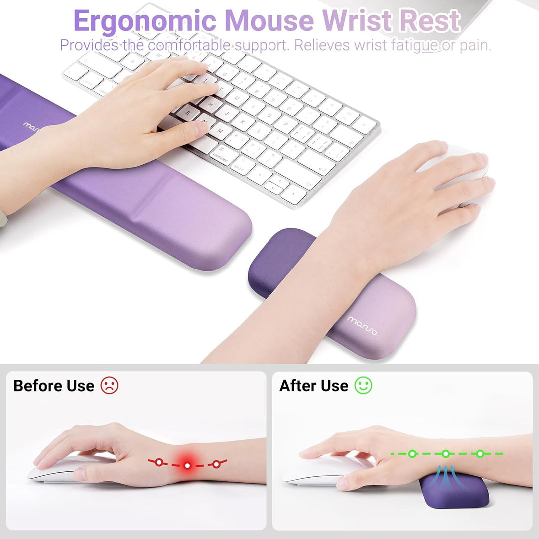 MOSISO Handballenauflage, Ergonomische Wrist Rest zur Entlastung Des Handgelenks mit PU Leder Memory