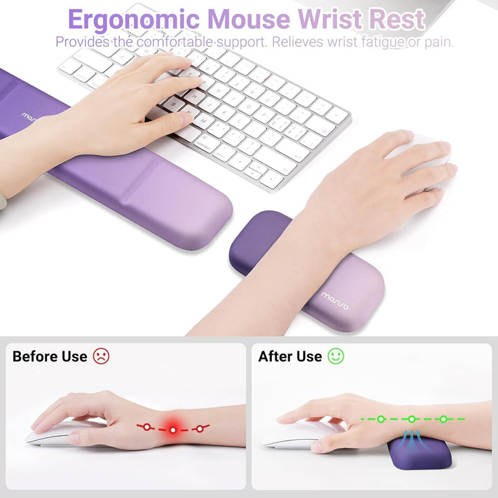 MOSISO Handballenauflage, Ergonomische Wrist Rest zur Entlastung Des Handgelenks mit PU Leder Memory