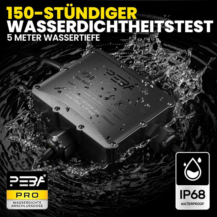 PEBA Abzweigdose IP68, Klemmkasten, Wasserdichte Kabelverbinder, Aufputz Verteilerdose Aussen Wasser