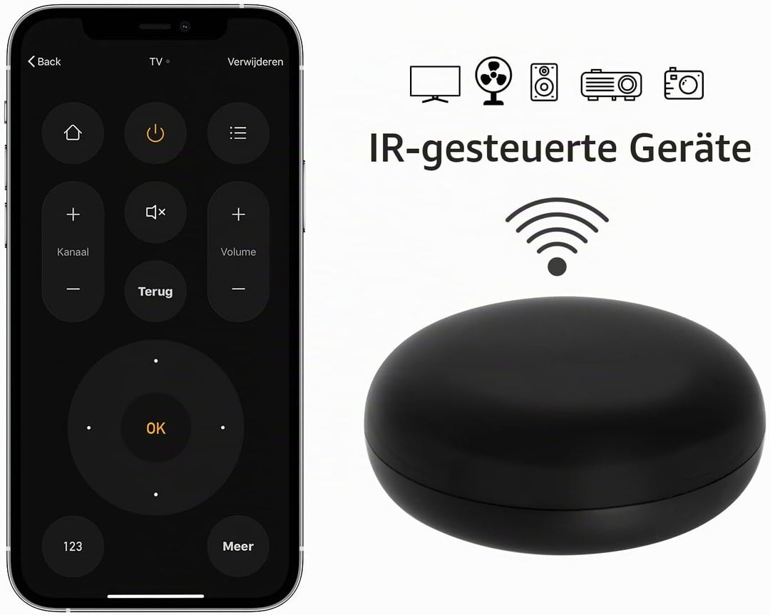 Hombli Smart IR Universal Fernbedienung für Smart Home | WLAN mit 360° Infrarotempfang &amp; Zeitschaltu
