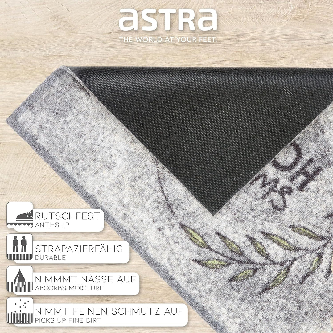 Astra rutschfeste Sauberlaufmatte innen - Sweet Home Kranz 50 x 70 cm - Wohnraum Fussmatte Design -