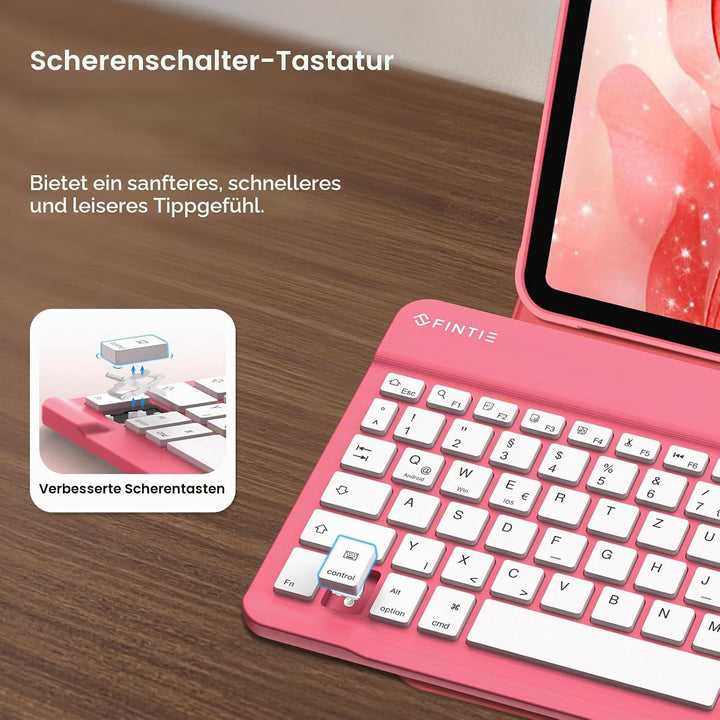 Fintie Tastatur Hülle für iPad 10. Generation 2022 (10.9 Zoll), Keyboard Case mit 7-farbig Beleuchte
