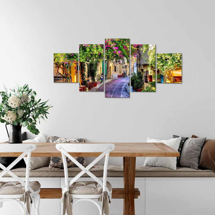 Runa Art Wandbilder Toskana Italien 5 Teilig Bild auf Vlies Leinwand Deko Wohnzimmer Schlafzimmer Na