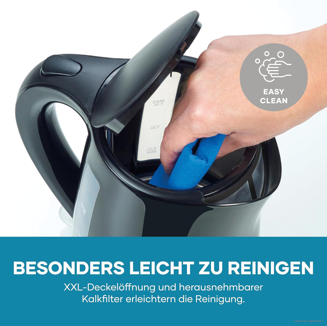 SEVERIN Wasserkocher 1,5 L, leistungsstarker und kompakter Wasserkocher in hochwertigem Design, elek